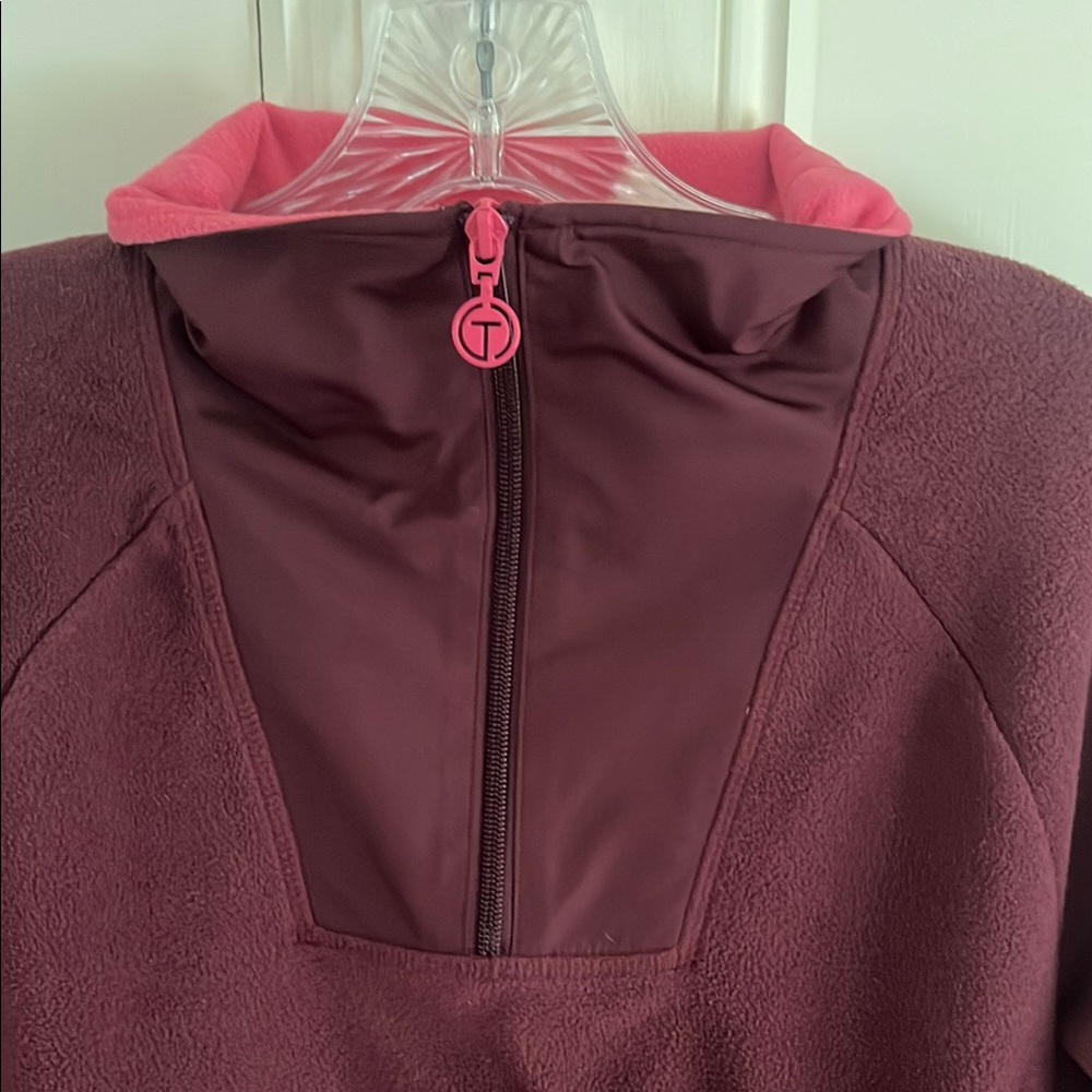 Talbots Red and Pink Long Sleeve Fleece Hoodie - Picture 3 of 5